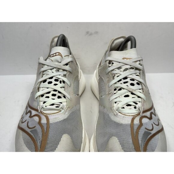 Saucony Endorphin Elite Mens Running Shoes Sz 8.5 White Gold Sneakers S20768-13 - Picture 3 of 11